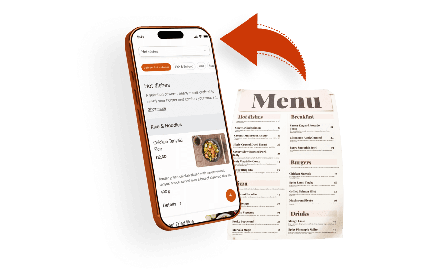 Platoo — bezpłatna usługa konfiguracji и uzupełniania menu QR dla restauracji: eksperci przeniosą Twoje dania do systemu cyfrowego, zorganizują strukturę и skonfigurują automatyczne tłumaczenie в 24 godziny.